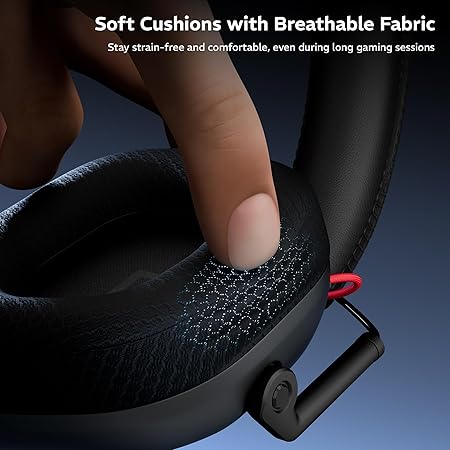 daWg HeadBug G60 Lightweight Wireless Gaming Headphones, 20ms Ultra Low Latency (2.4GHz), Bluetooth v5.4, 40mm Neodymium Drivers, Crystal Clear Mic, Soft Leatherlite Headband, for PS5, PS4, PC, Mobile