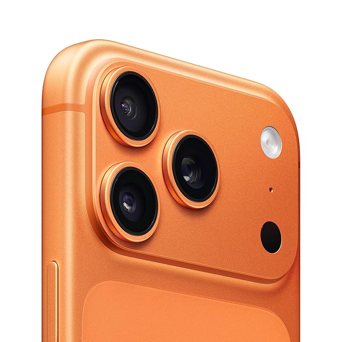 iPhone 17 Pro 256 GB: 15.93 cm (6.3″) Display with Promotion up to 120Hz, A19 Pro Chip, Breakthrough Battery Life, Pro Fusion Camera System with Center Stage Front Camera; Cosmic Orange