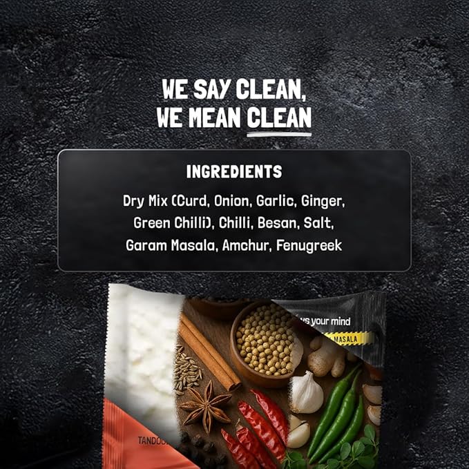 KILRR Chicken Marination - Tandoori Masala for 1Kg Chicken | Pack of 4 (Marinates 250g per Pack) | 1- Min Killer Marinade for Tikka, Tandoori | Add Water &amp;amp; Oil | All-Natural, No Preservatives or Additives | Killer Gang