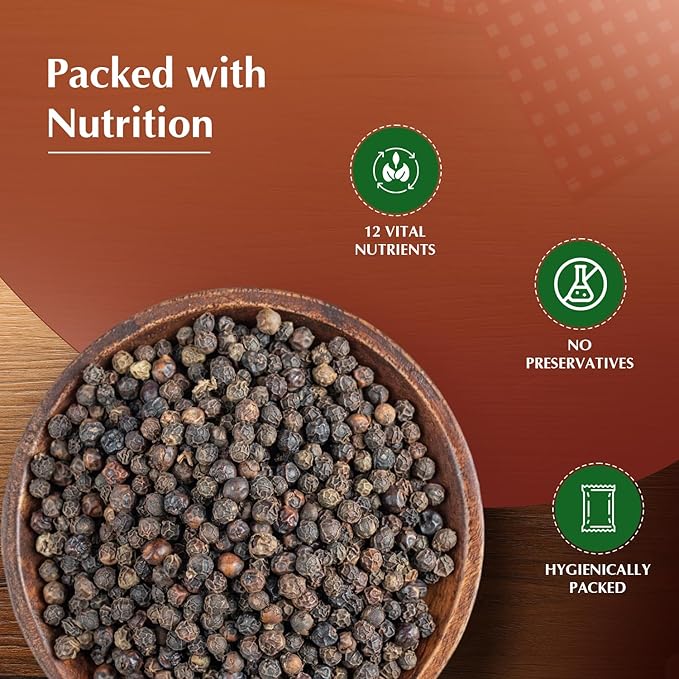 Vedaka Black Pepper Whole (Kali Mirch) |100g |No added colours | No added preservatives | Seeds |