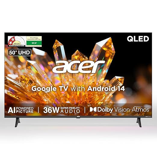 acer 127 cm (50 inches) Ultra V Series 4K Ultra HD Smart QLED Google TV AR50QDVGU2875BD