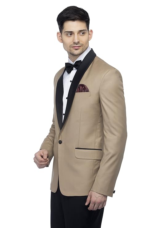 FAVOROSKI Men Polyester and Viscose Tuxedo Blazer