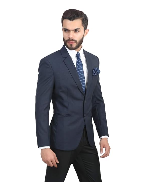 MANQ Men Slim Fit Single Breasted Blazer