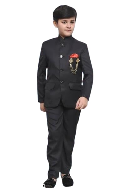 Akshita Trading Boys 2 Piece Jodhpuri Suit Blazer Trousers