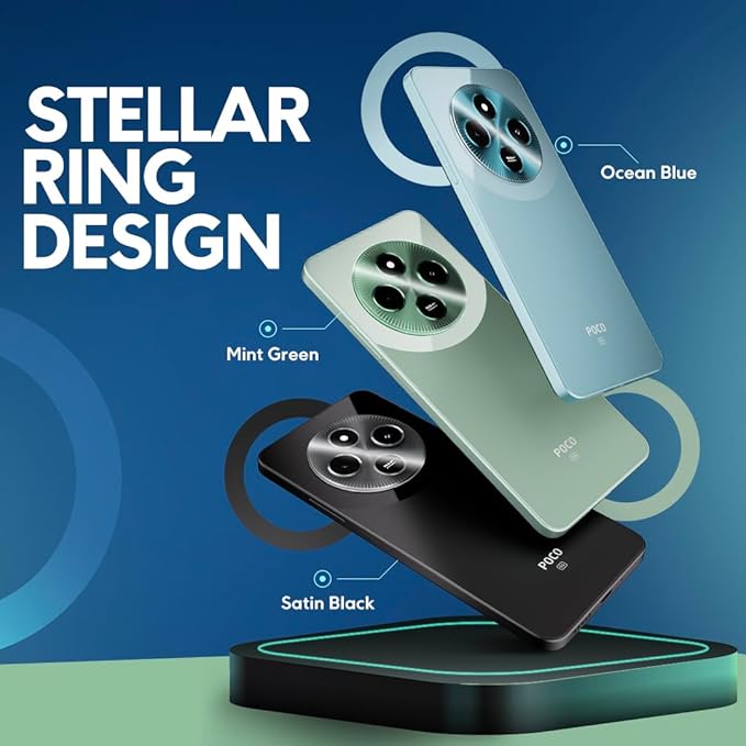 POCO M7 5G Satin Black 8GB RAM|128GB ROM|SD4 Gen2 Processor|6.88" HD+ Display|50MP Camera|8MP Front Camera|5160 mAh Battery