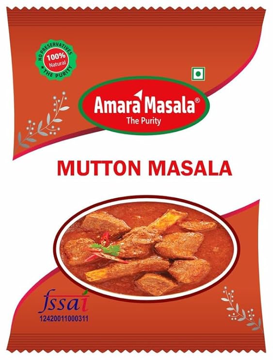 AMARA MASALA Mutton Masala Powder for Kitchen Fresh Food | Preservative Free Ready Mix Blended Spices for Delicious Mutton Dishes | 100 Grams