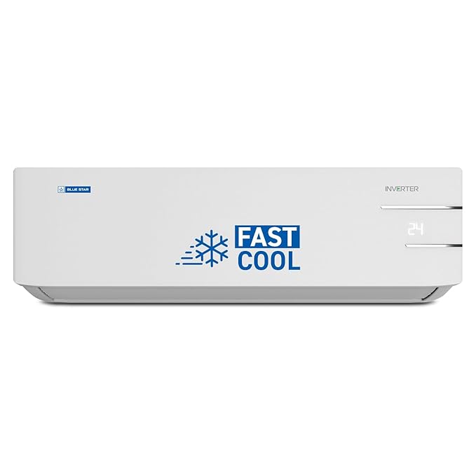 Blue Star 1.5 Ton 3 Star, Inverter Split AC (Copper, 5 in 1 Convertible, Turbo Cool, Energy Saver, Blue Fins, ID318YKU, White)