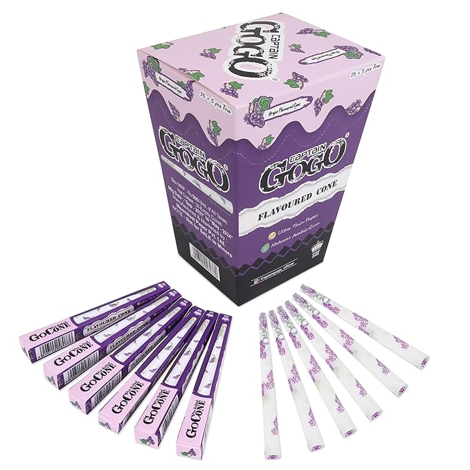 Natural Grapes Flavour pre rolled 30 rolling paper Pre Rolled King Size 13 gsm Paper Roll (Set of 1, Grapes)_BZ_Grapes-30Cone