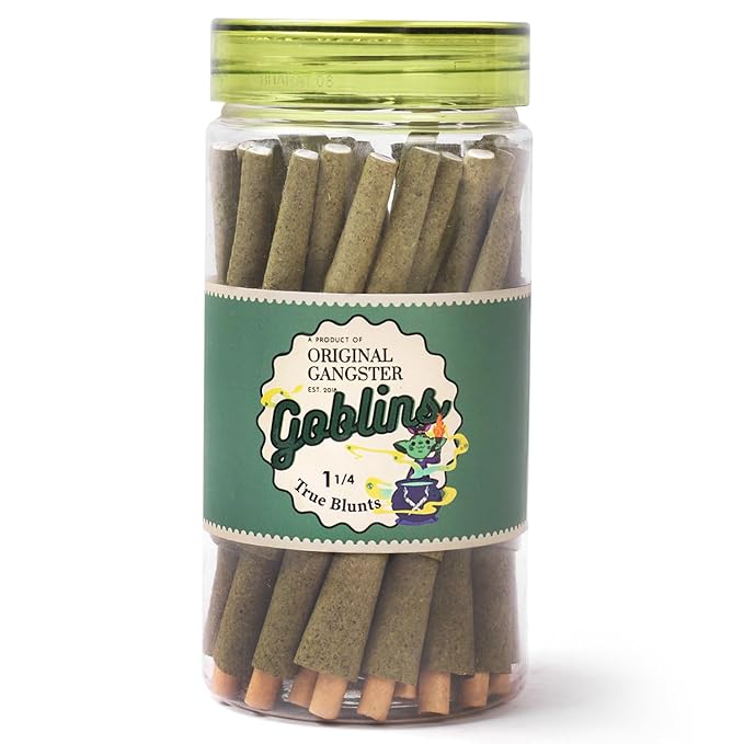 Original Gangster Goblins rolling papers jar |11/4 size - pack of 1 (50 cones)