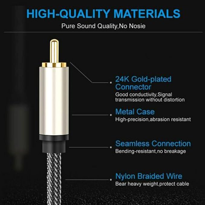 Coaxial Digital Audio Cable 1 Male to 1 Male RCA for Soundbar 0.5m|Consumer Electronics|TV Video &amp; Home Audio|TV Video &amp; Audio Accessories |1 Audio Cable