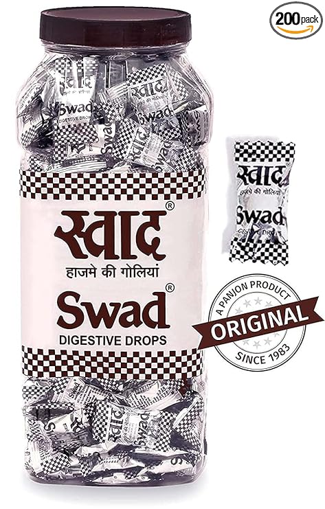 Swad Candy Jar (Digestive Tangy Indian Masala Flavour Sweet Toffee) 200 Candies Jar
