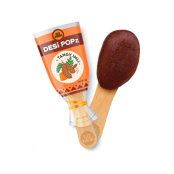 GO DESi Popz Imli Pop, Tamarind Jaggery Candy, 50 Pieces, Tangy Imli, Imli Candy, 400 g