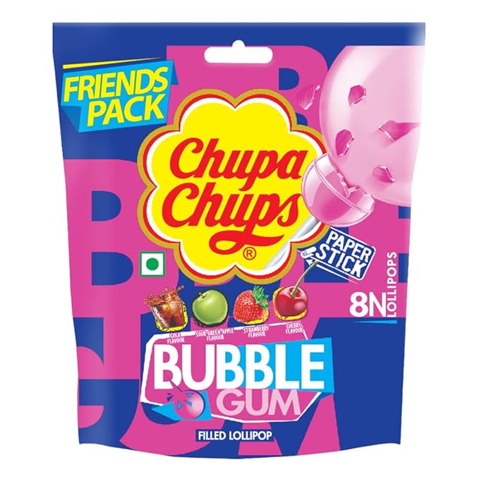 CHUPA CHUPS, Gum-Filled Lollipop, 88 Grams, Cherry