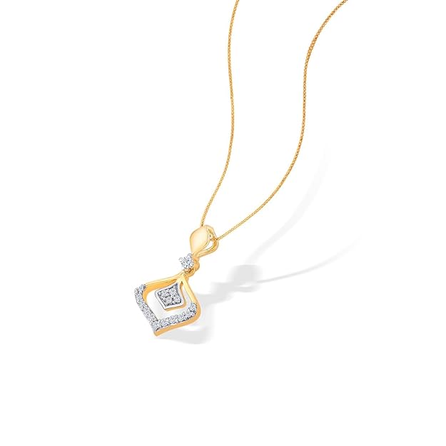 P.N.Gagdil Jewellers 14 Karat Yellow Gold Diamond Certified Gold Casual Pendant For Women DIDP0015 IJ/SI.