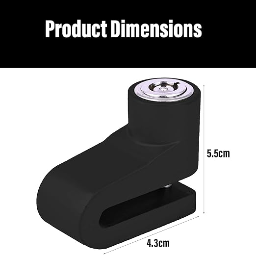 AllExtreme Mini Bicycle Motorcycle Disc Brake Lock Security | Compact Bike Locker for Two Wheeler, Disc Lock for Cycles Bikes, Portable Anti-Theft Lock (Random Colors)