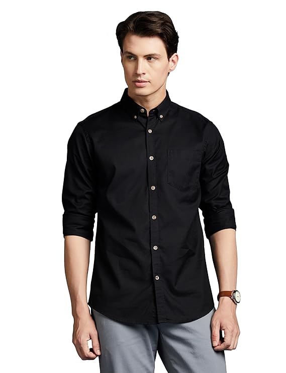 Symbol Premium Men Stylish Solid All Day Fresh Buttondown Casual Shirt - Regular Fit | Plain | Full Sleeve | Cotton Semi Formal Wear (Available in Plus Size &amp; Combo Pack)
