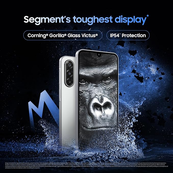 Samsung Galaxy M17 5G Mobile (Sapphire Black, 6GB RAM, 128GB Storage) | 50MP OIS Triple Camera | Gorilla Glass Victus | IP54 | 6 Gen OS Upgrades | AI | Gemini Live | Lag-Free Gaming | Without Charger