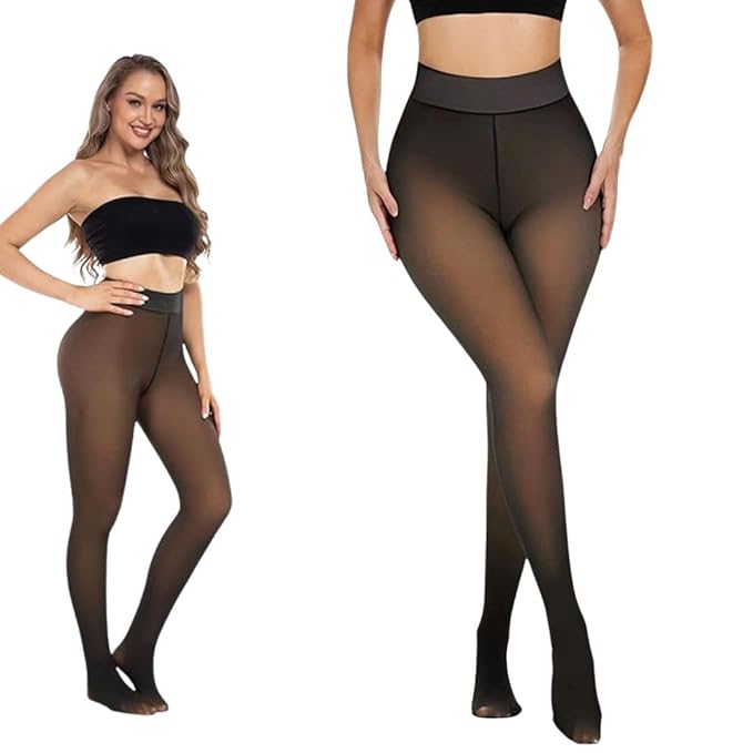 Kaththai Fleece High Rise Leggings for Women Ultimate Warm Thermal Wear, Soft Touch Woolen Skinny Thicken Tights Fleece Leggings(Free Size)(Waist:26 to 34Inch)