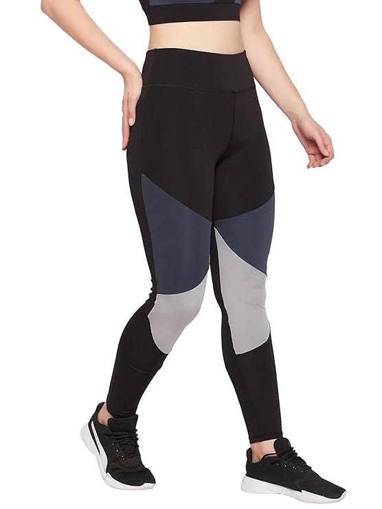 Clovia Women Slim Fit Mid Rise Slim Polyamide Sports Tights .
