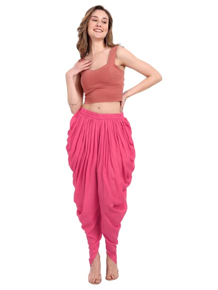 Women Loose Fit Rayon Dhoti Pant for Women Patiala Slawar Bottom Wear Harem Pants.
