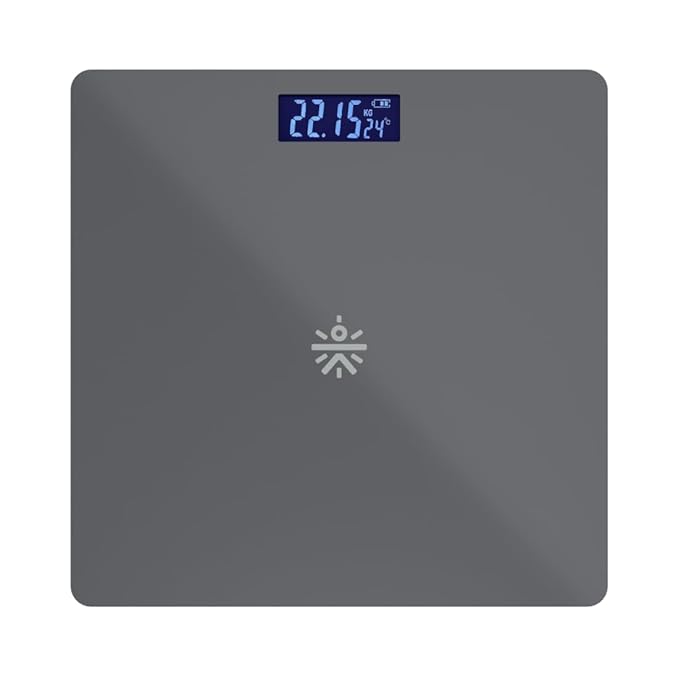 Cult Active body Weighing scale, LCD display, Weight Machine, 180 Kg, Batteries included, Tempered Glass Platform, Ideal for Home Use, Grey.