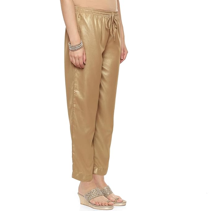 BIBA Women Polyester Slim Printed Pants.