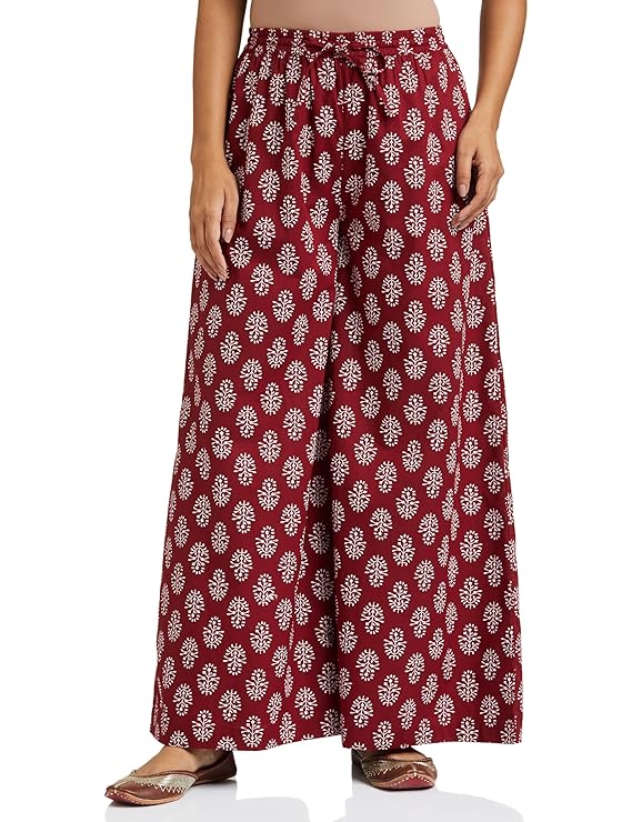Myx Women Relaxed Cotton Flared Palazzo.