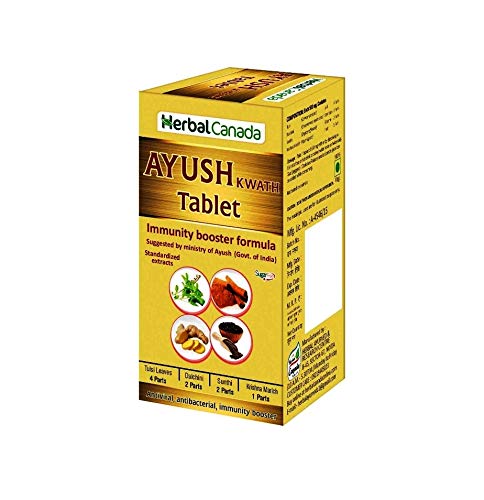 Herbal Canada Ayush Kwath 100 Tablet | Antiviral,Antibacterial,immunity Booster (pack of-2) - WITH FREE GILOY GHANVATI - 90 TABLETS