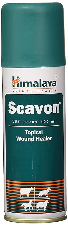 Himalaya Scavon Vet Spray | Antibacterial &amp; Antifungal Formula for Wound Care, Promotes Faster Healing | 100 ml