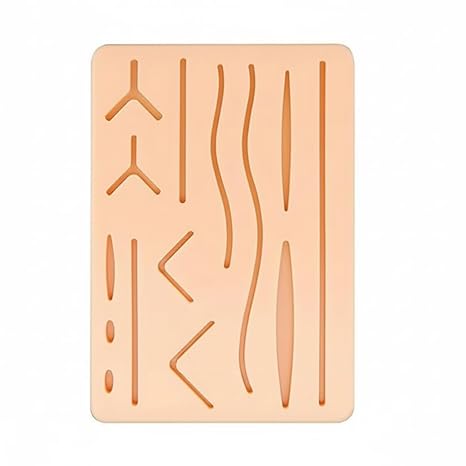 Suture Practice Pad – (3-Layers - Skin, Fat &amp; Muscle) - Mesh Reinforced (14 Pre-Cut Wounds) | Reusable Training Model for MBBS, Nursing &amp; Skill Labs - Myaskro