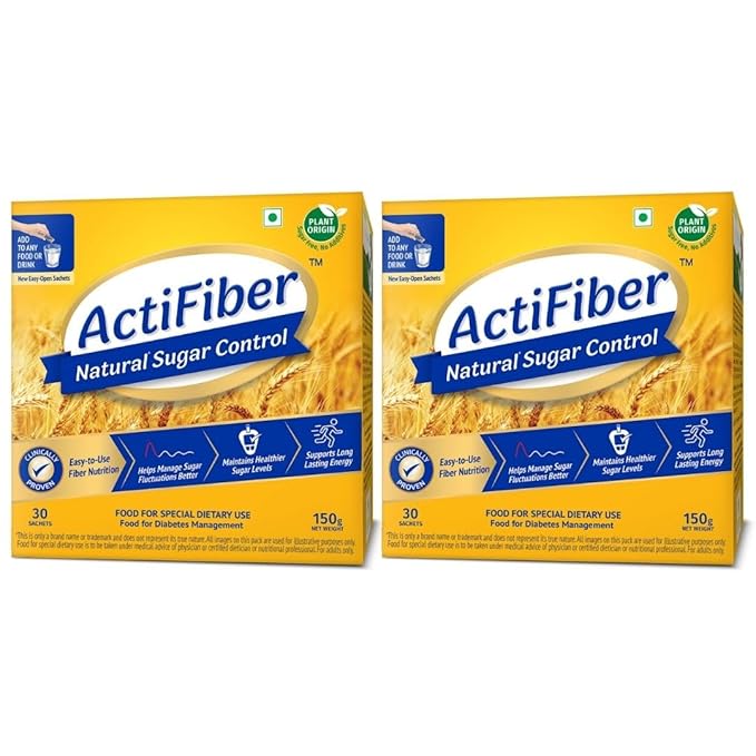 ActiFiber Natural Sugar Control | Food for Special Dietary Use for Diabetes Management | Manage Blood Sugar Fluctuations Better | Clinically Proven | Plant Origin | Easy to Use