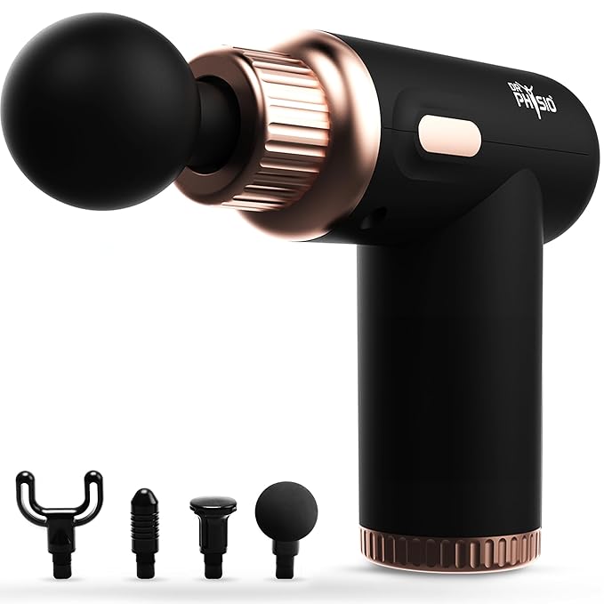 Dr Physio USA Dynamo 1034 Percussion Gun Massager for Full Body Pain Relief, Rechargeable Cordless Deep Tissue Massage Machine for Legs &amp; Arms, Use at Home, Gym &amp; During Travel