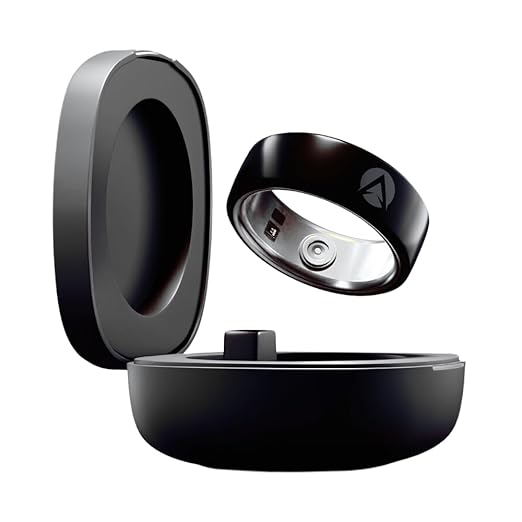 NFC Smart Ring | Wearable Tech Ring for Men Women | Health Fitness Tracker with Sleep Monitoring | IP68 | Tracks HRV, Body Temperature, SPO2, NFC Technology for Seamless Share (Black-18)