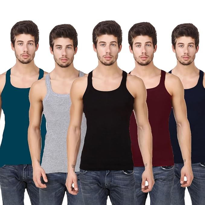 HAP Cotton Mens Gym Vest, Pack of 5,Tank Top Innerwear