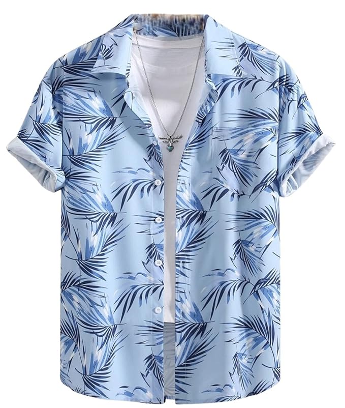 LERIYA FASHION Mens Rayon Shirt - Summer Button Down Shirts | Half Sleeve Printed |Formal |Casual Stylish