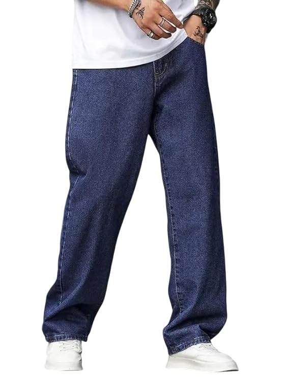 Men’s Relaxed Fit Jeans for Men | Loose Straight Leg Denim Pants | Comfortable Casual Trousers | Durable Everyday Wear Denim Bottoms for Office, Travel &amp; Streetwear Style