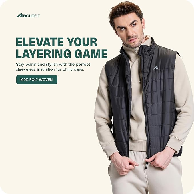 Boldfit Jackets for Men Stylish Latest Puffer Winter Jacket for Men Standard Length Jacket Man Half Sleeves Bomber Jackets for Man Winter Wear