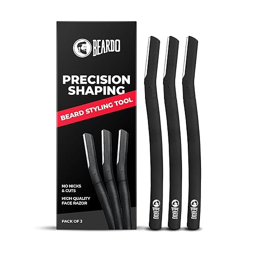 Beardo Beard Styling Tool for Men | Pack of 3 | Beard Styling Razor for Men | Reusable Razor | Sharp, Safe &amp; Precise Shaping Tool | Body Grooming | Beard Shaper | Multi Grooming