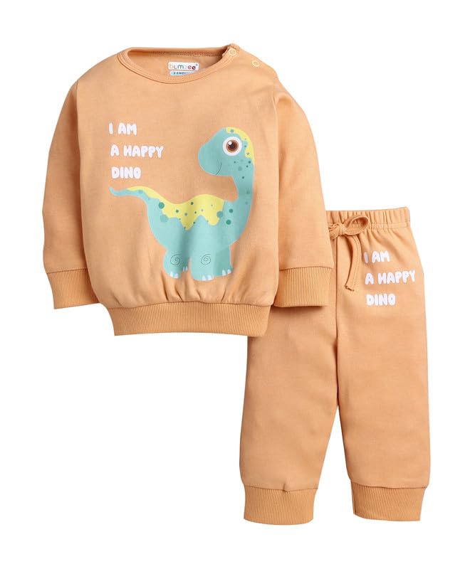 BUMZEE Baby Boys Cotton Round Neck Full Sleeves T-Shirt &amp; Jogger Set