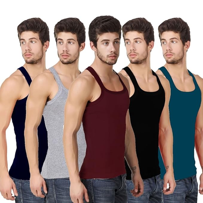 HAP Cotton Mens Gym Vest, Pack of 5,Tank Top Innerwear.