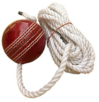 TIMA Leather Cricket Shot Practice Hanging Ball, String Cricket Ball and Knocking Cricket Ball with Rope