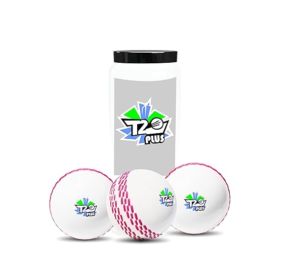jaspo Synthetic T-20 Plus Practice Cricket Ball/Wind Balls (125-130 Gms) For - Indoor Outdoor Street Beach Cricket