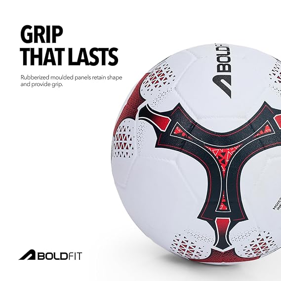Boldfit Blaze Football Practise Foot Ball Training Match Football Size 5 Original for All Ages Group Rubber Moulded Standard Sports Foot Ball for Ground, Grass, Turf, Outdoor Waterproof