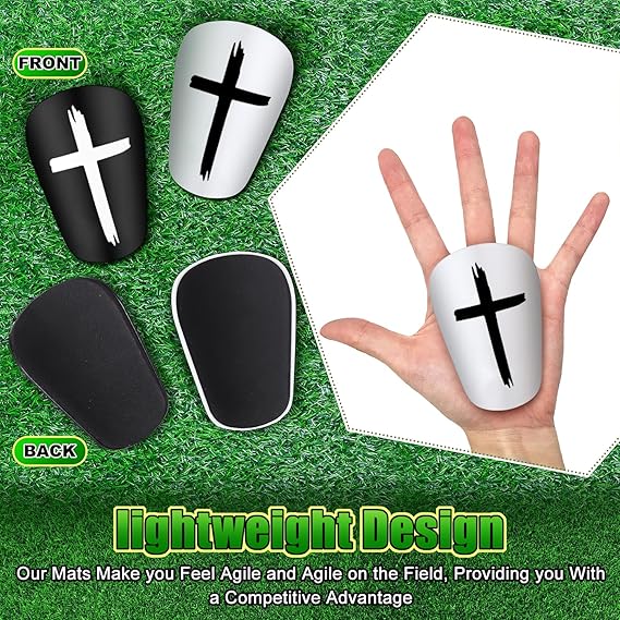 Football Shin Guards, 2 Pairs Set (XS) Impact-Protection | Lightweight Breathable-Pad | Black White | Shin Pads for Football Training Matches